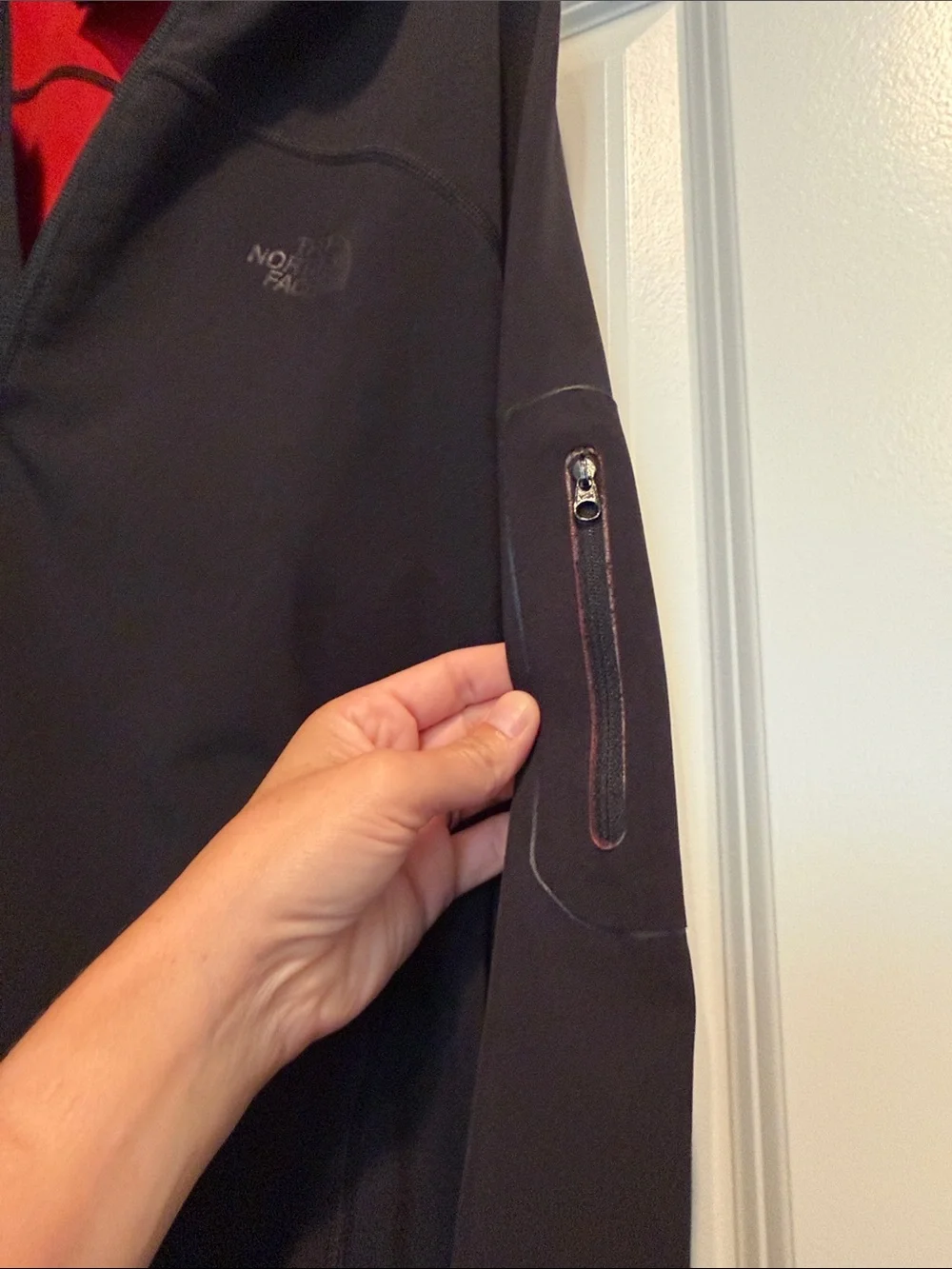 The North Face Black Half-Zip Performance Jacket with Red Trim